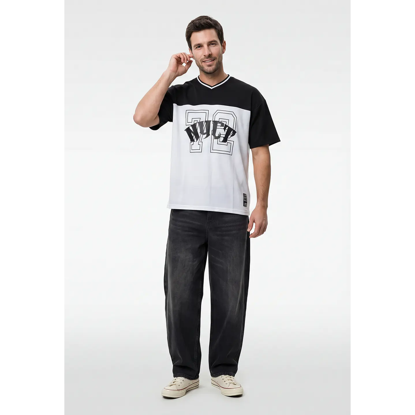 Polera Letras Hombre Blanco 4