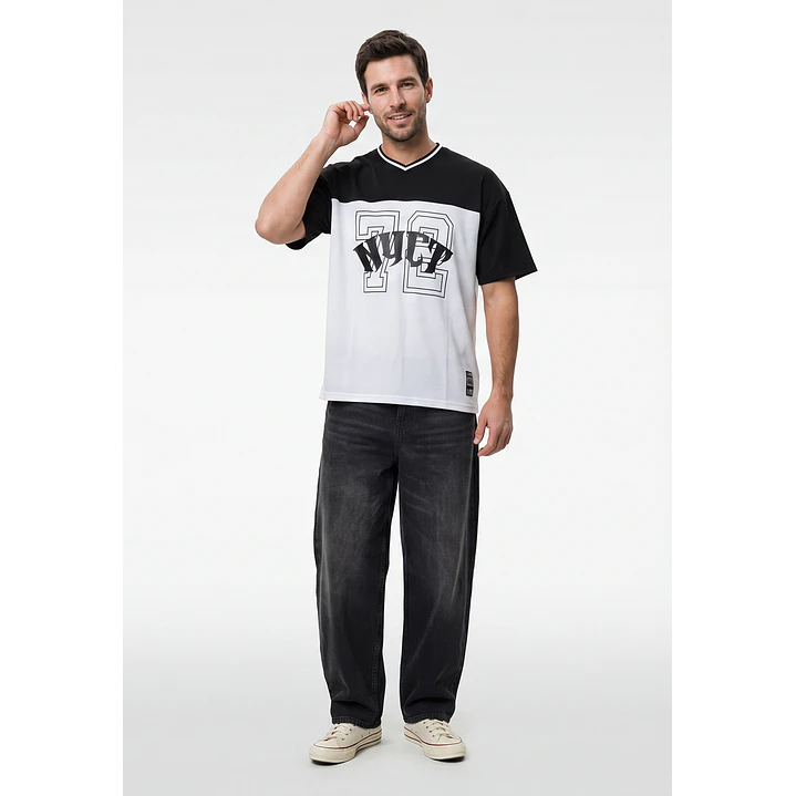 Polera Letras Hombre Blanco 4