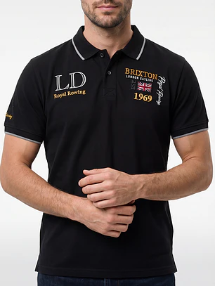 Polera Pique London Hombre Negro