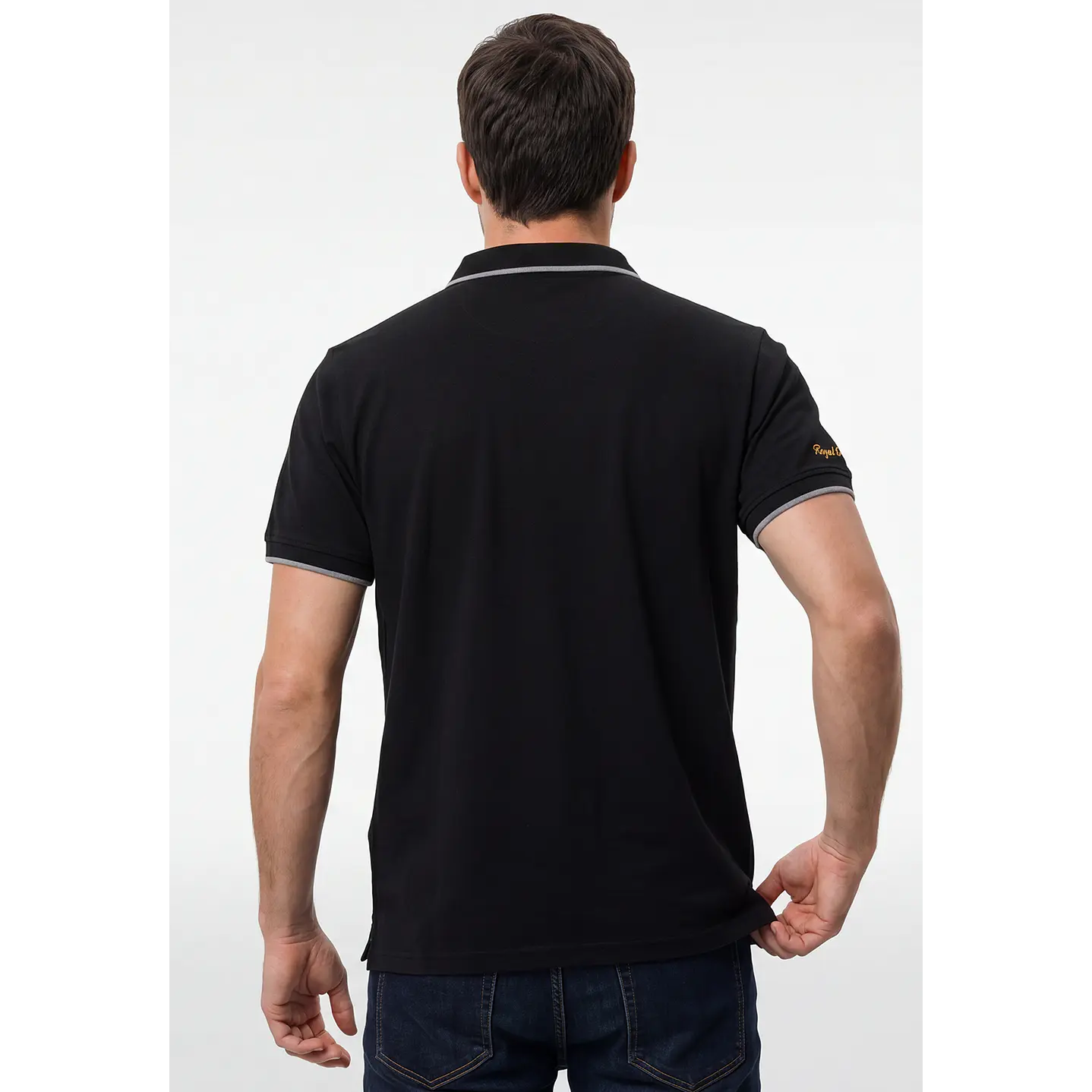 Polera Pique London Hombre Negro 3