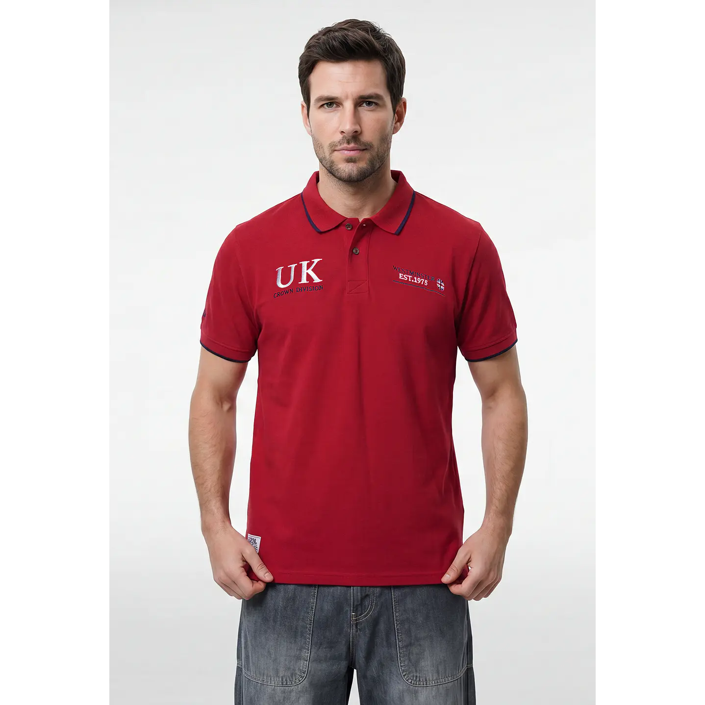 Polera Pique London Hombre Rojo 1