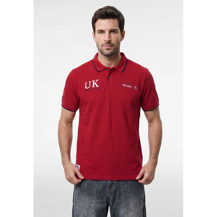 Polera Pique London Hombre Rojo 1