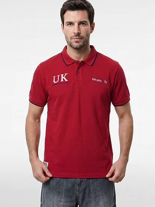 Polera Pique London Hombre Rojo