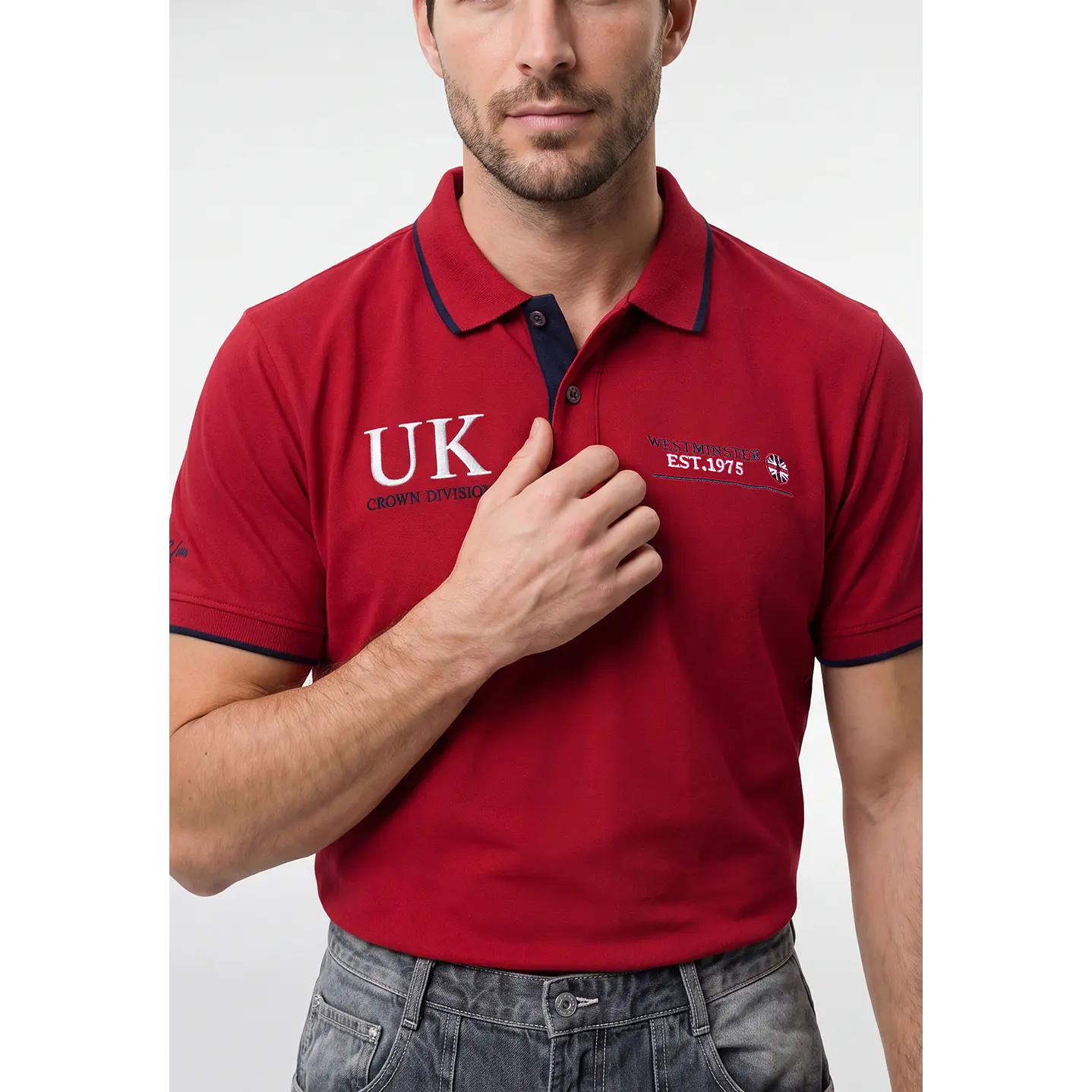 Polera Pique London Hombre Rojo 2