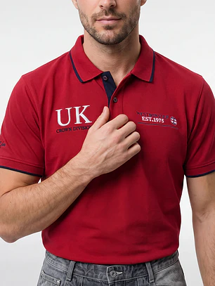 Polera Pique London Hombre Rojo