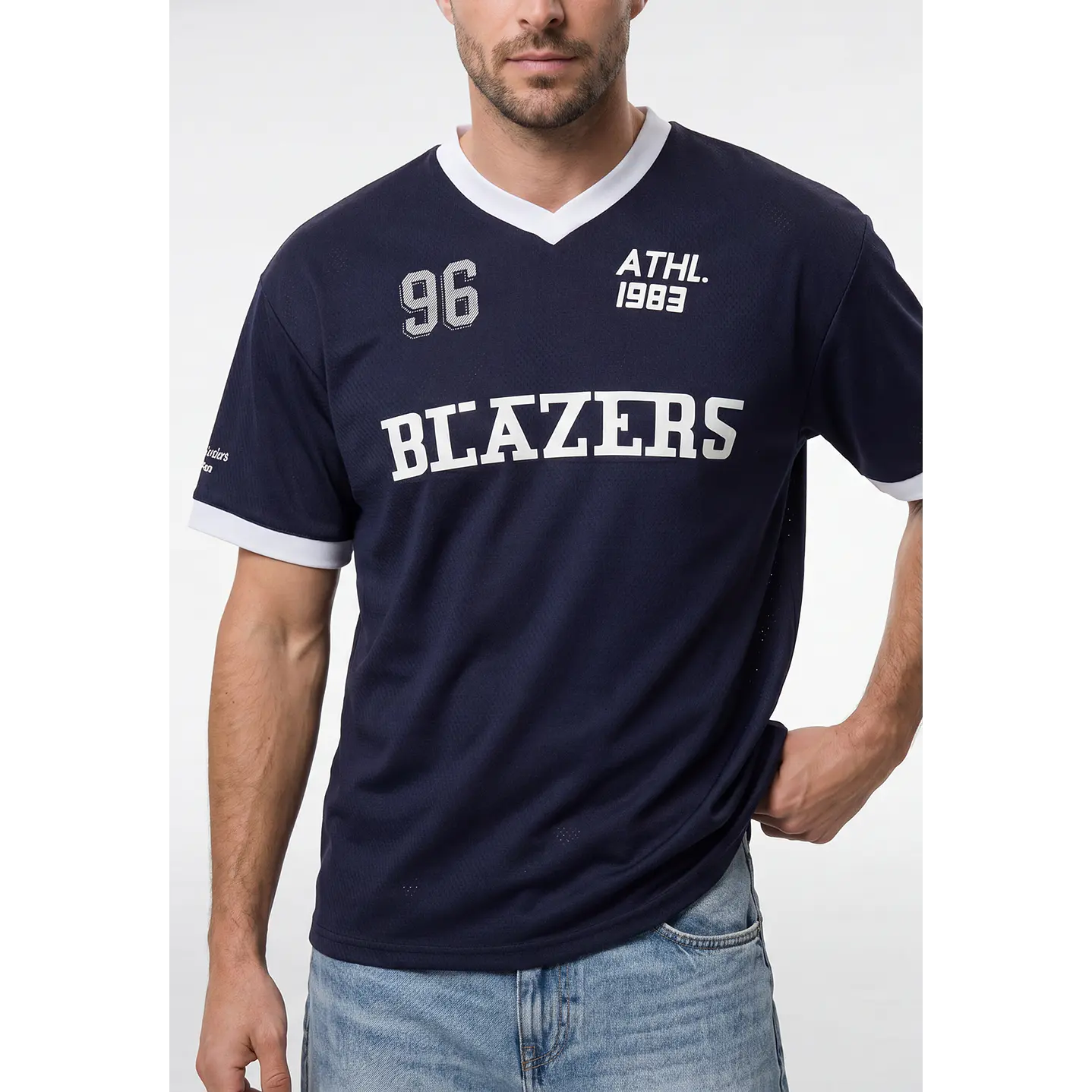 Polera Deportiva Hombre Azul 3