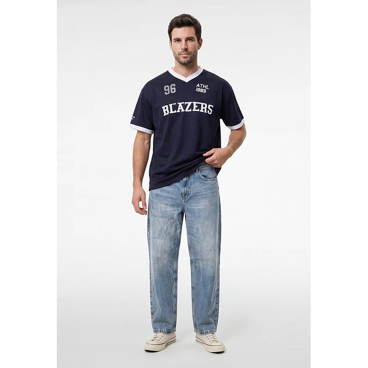 Polera Deportiva Hombre Azul 4