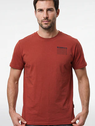 Polera Letras Relaxed Hombre Naranja