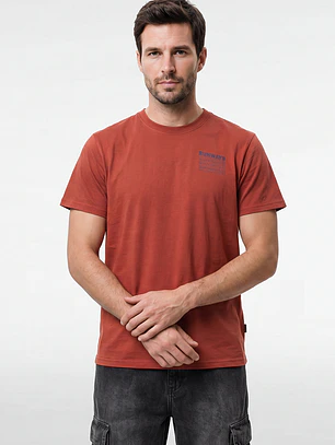 Polera Letras Relaxed Hombre Naranja