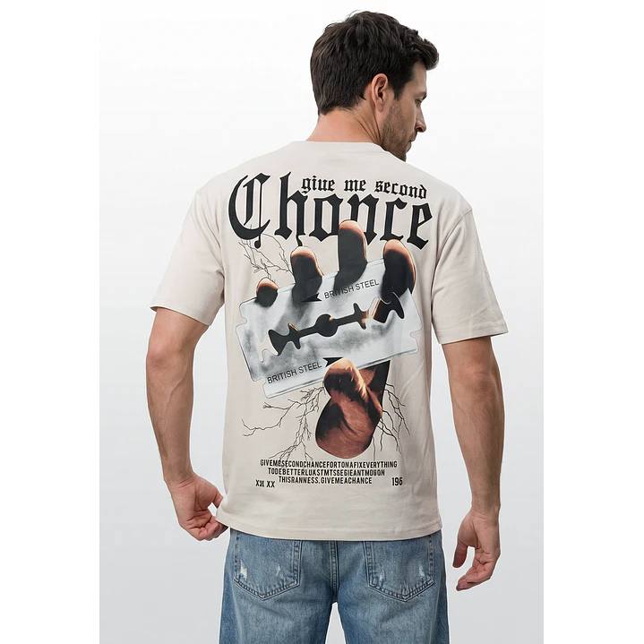 Polera Calavera Hombre Beige 3