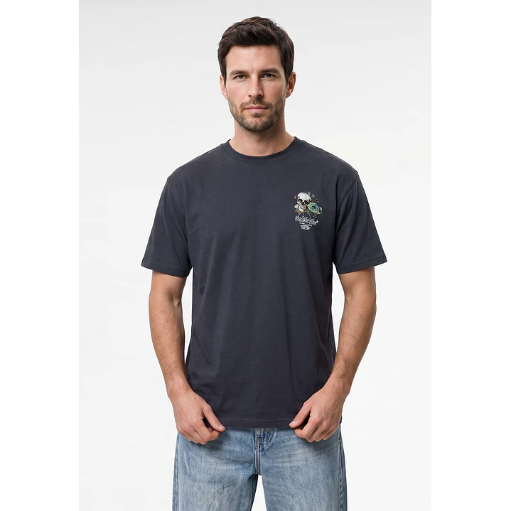 Polera Calavera Hombre Azul 1
