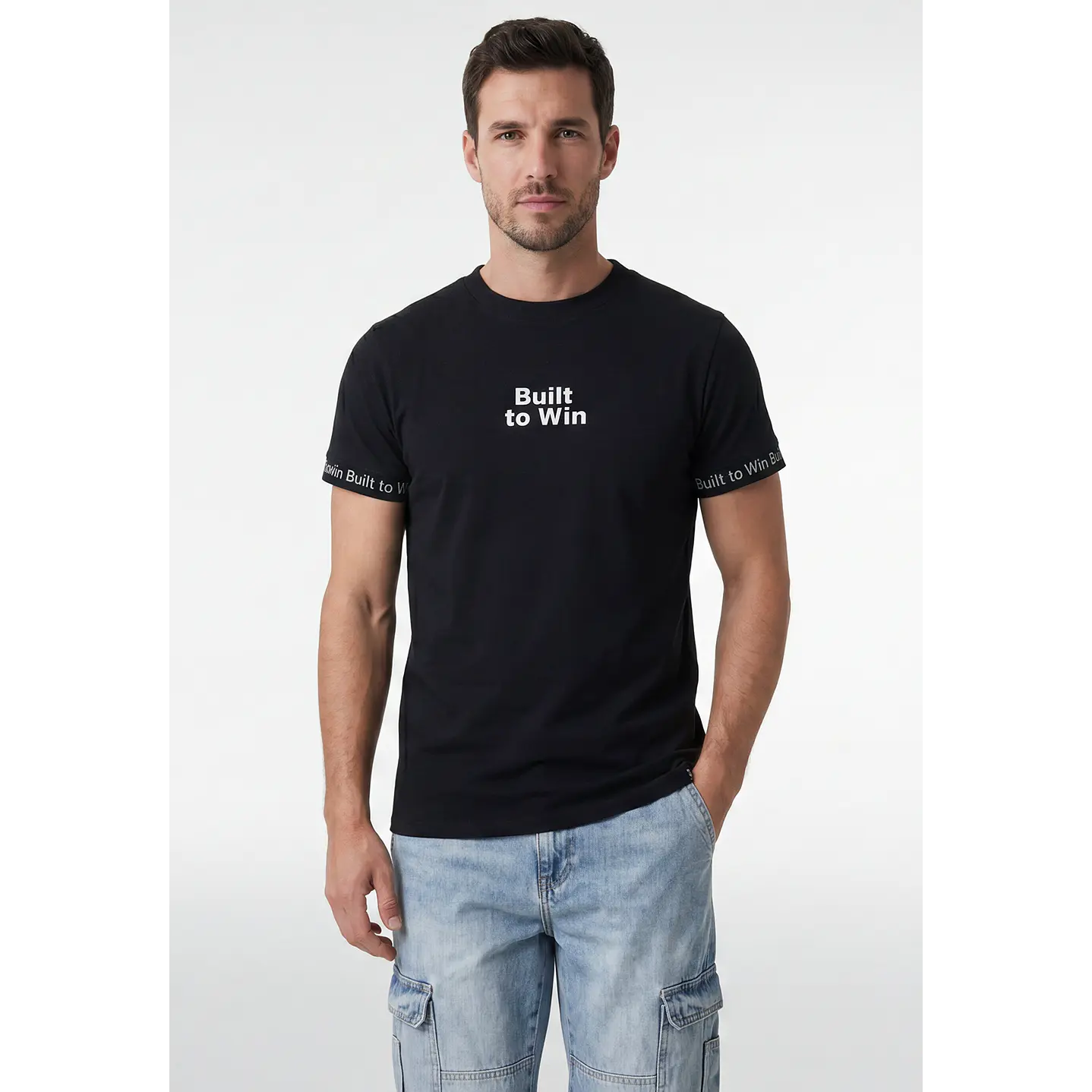 Polera Elasticada Hombre Negro 1