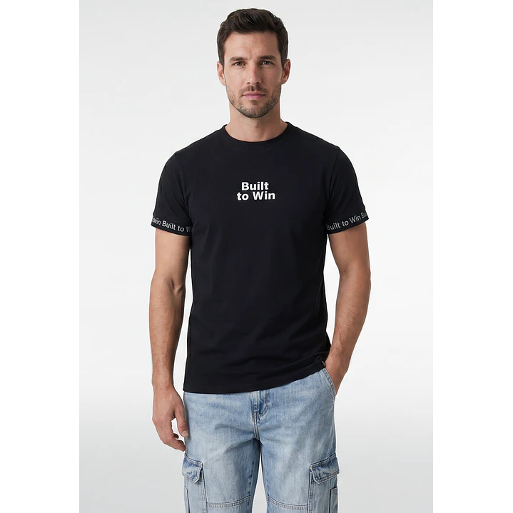 Polera Elasticada Hombre Negro 1