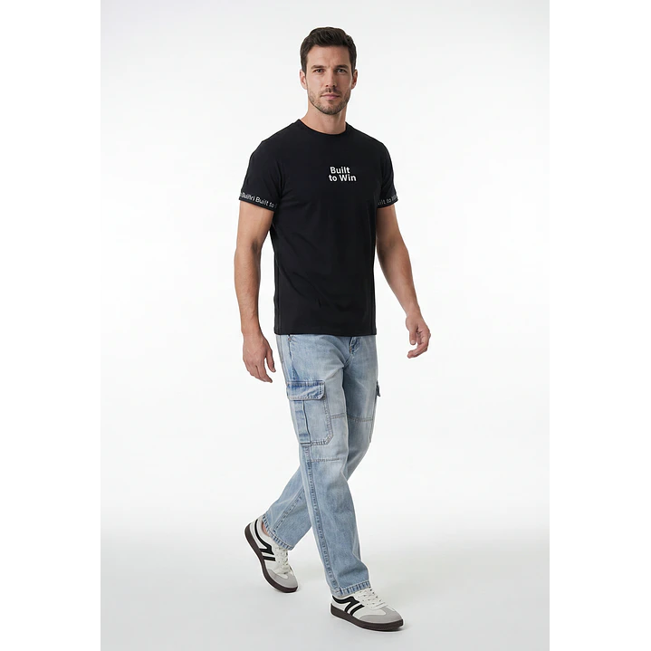 Polera Elasticada Hombre Negro 4