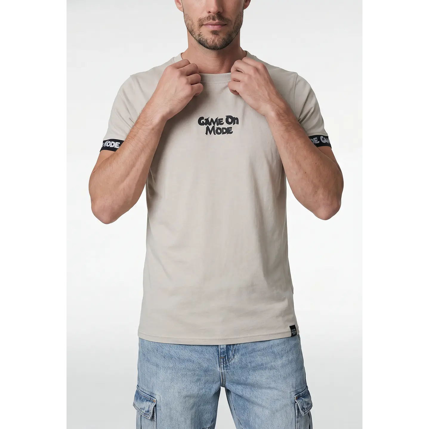 Polera Elasticada Hombre Beige 2