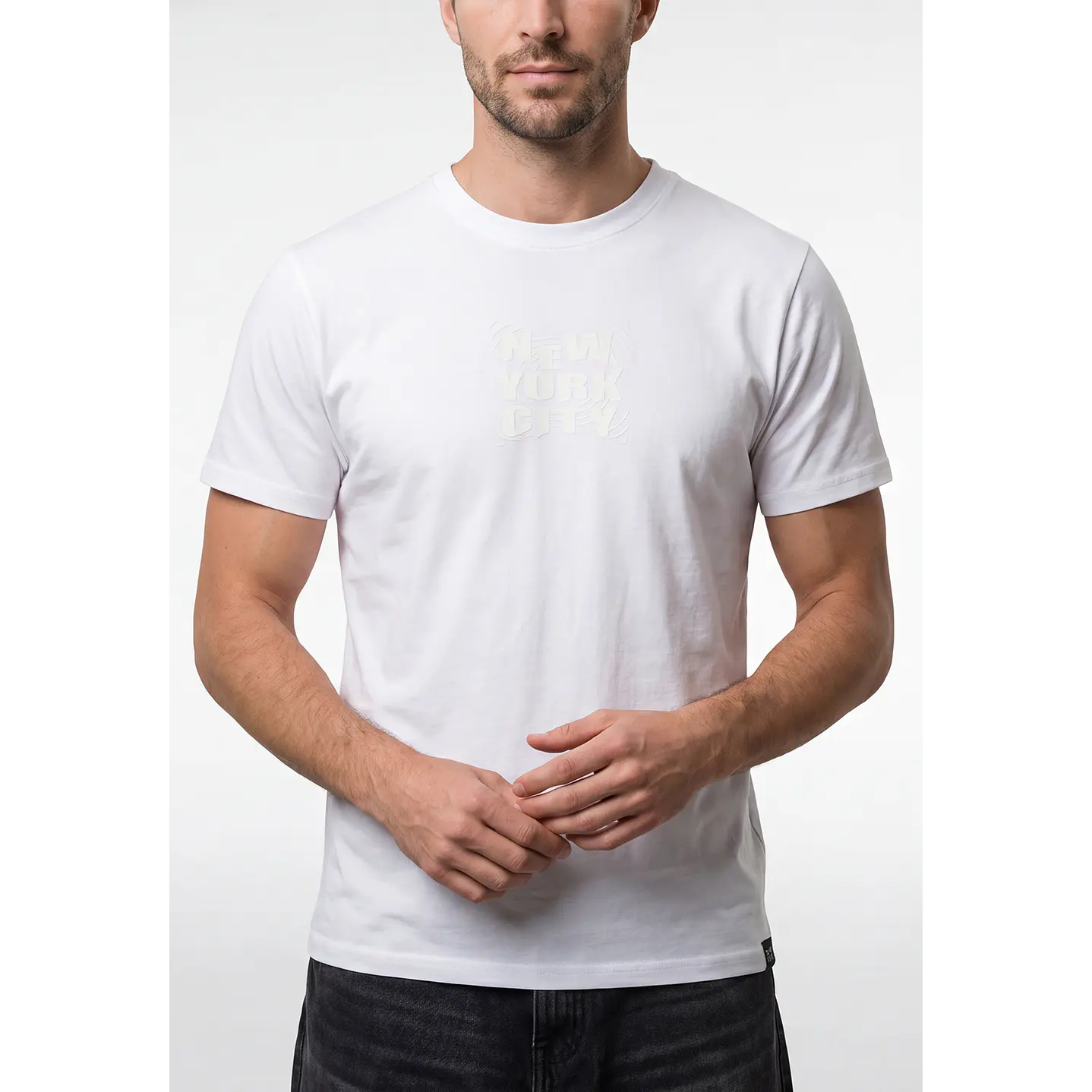 Polera New York Hombre Blanco 3