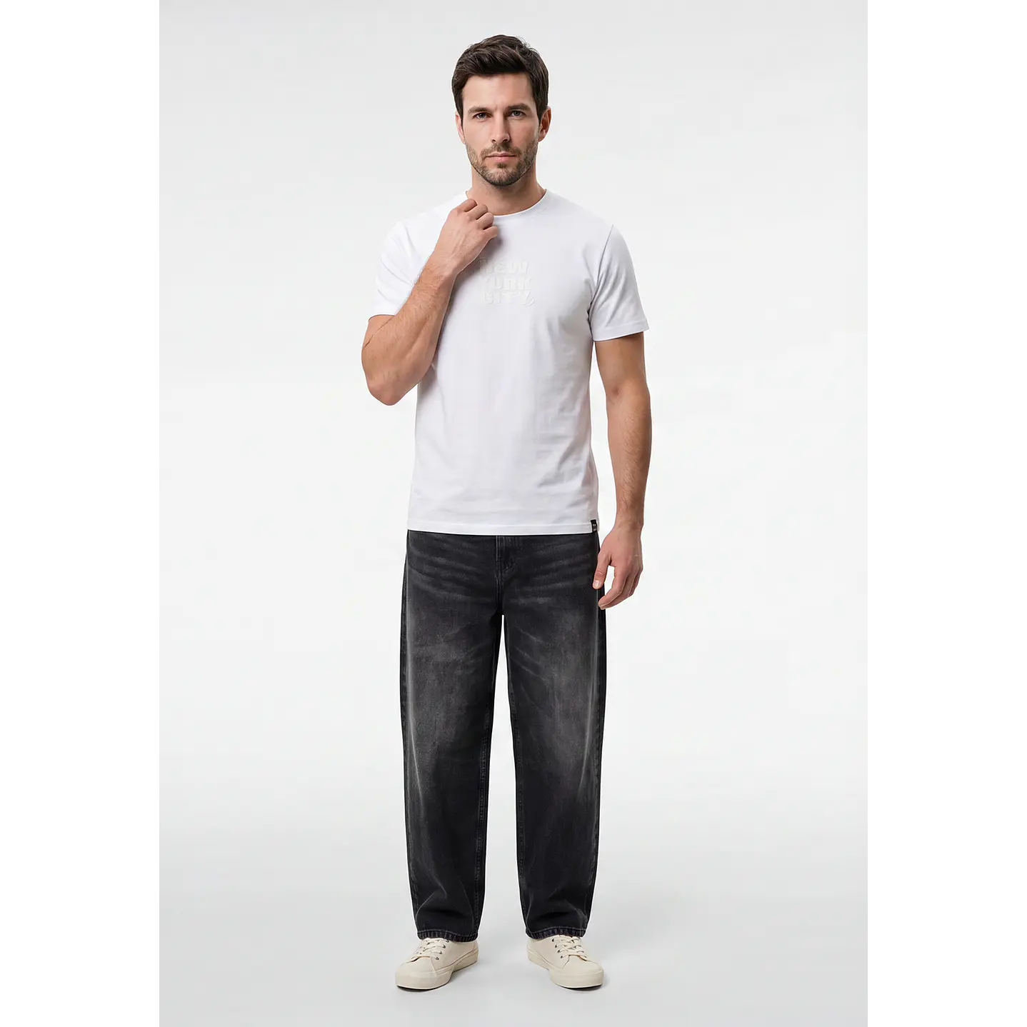 Polera New York Hombre Blanco 4