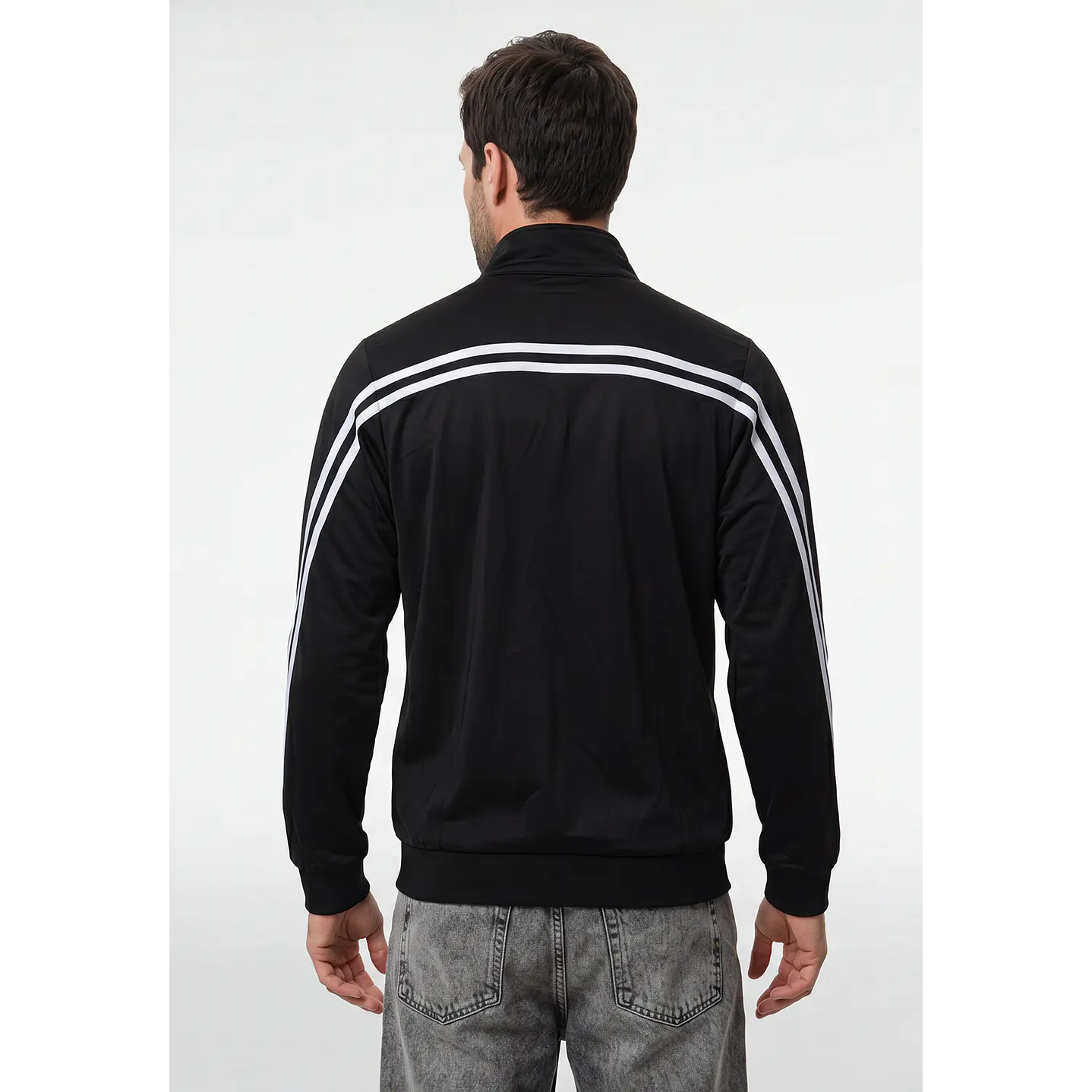 Polerón Con Cierre Moda Hombre Negro 3