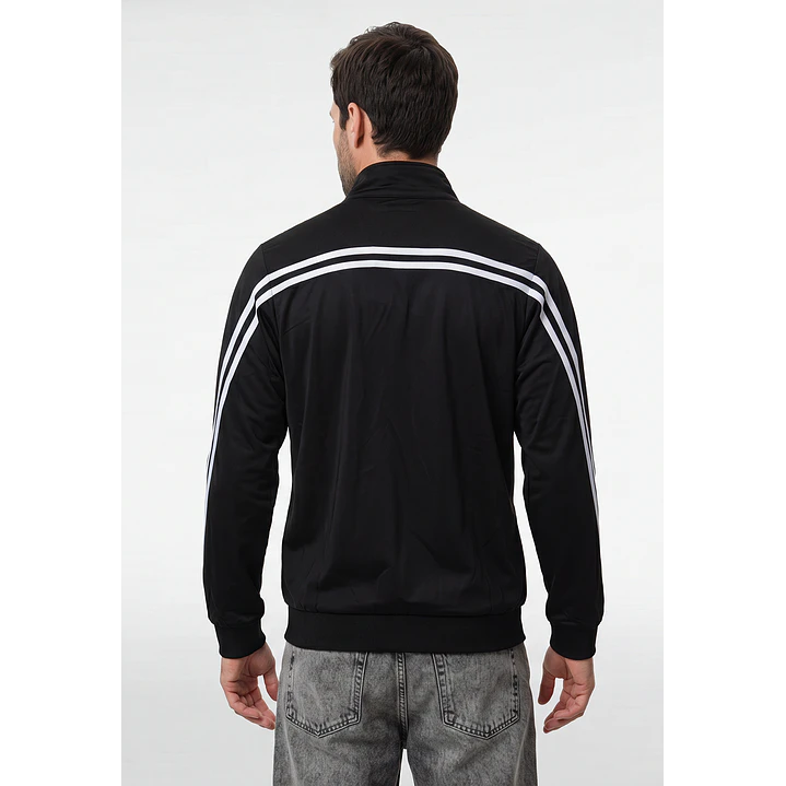 Polerón Con Cierre Moda Hombre Negro 3