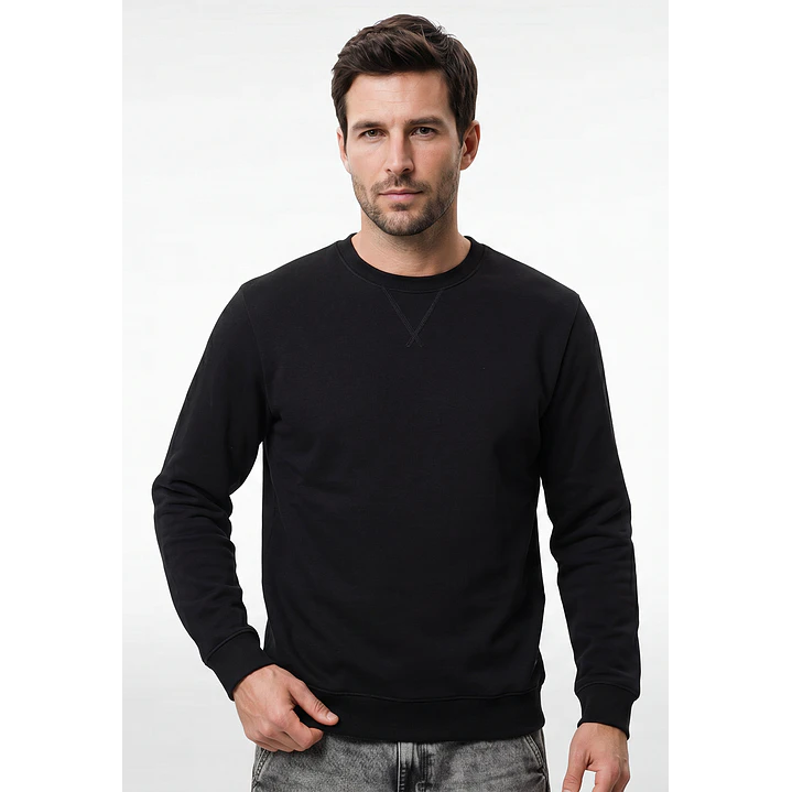 Polerón Básico Hombre Negro 2