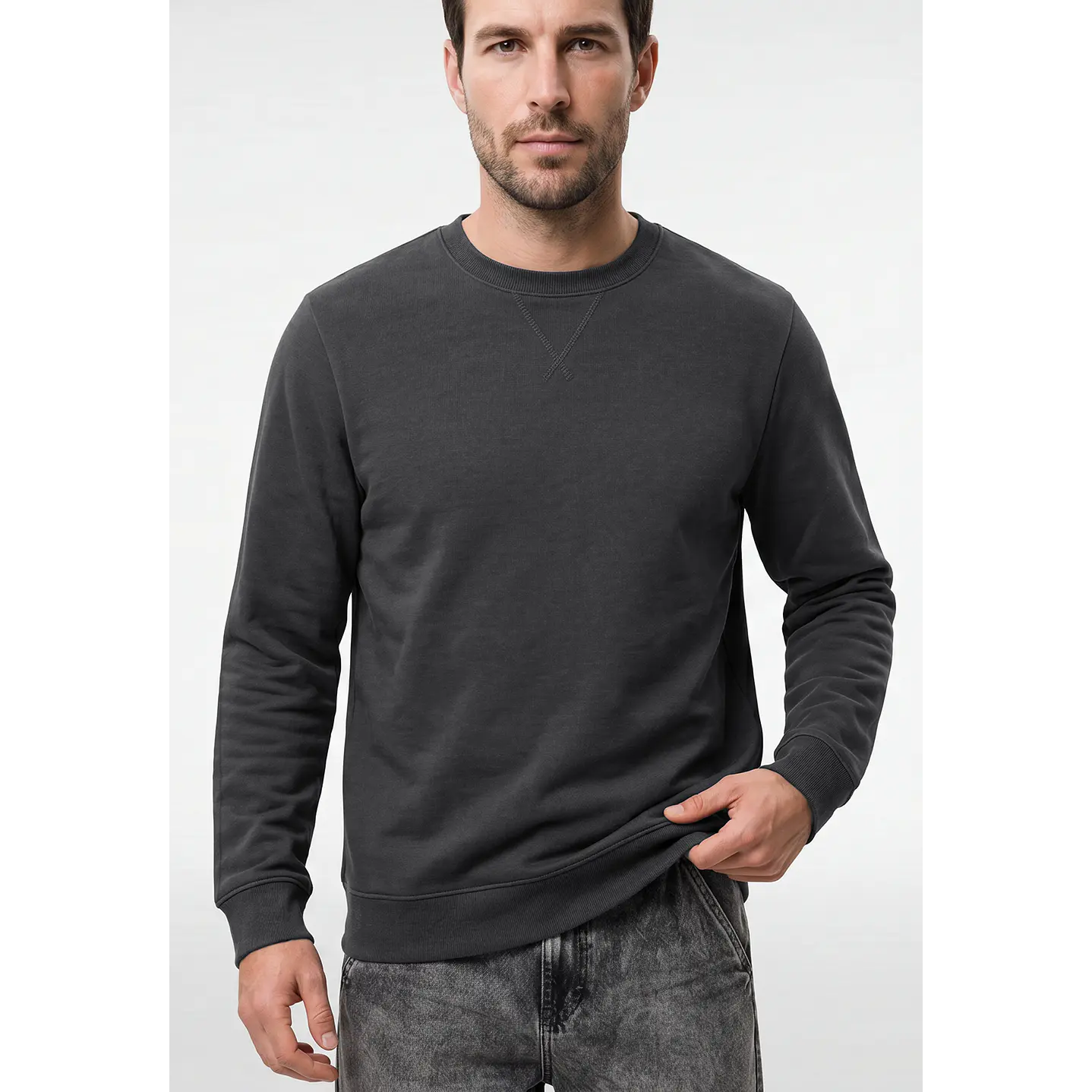Polerón Básico Hombre Gris 2