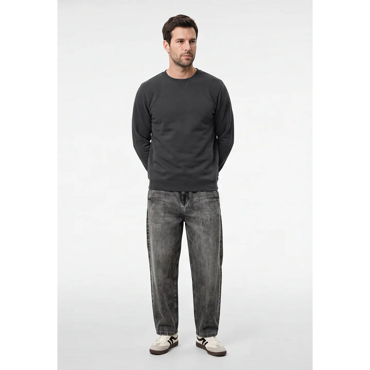 Polerón Básico Hombre Gris 4