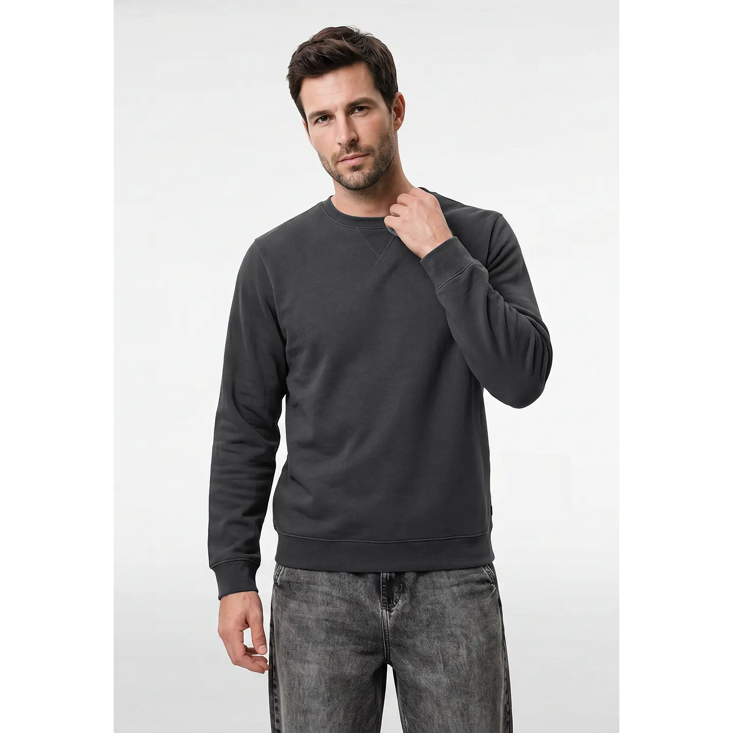 Polerón Básico Hombre Gris 1