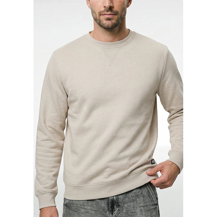 Polerón Básico Hombre Beige 2