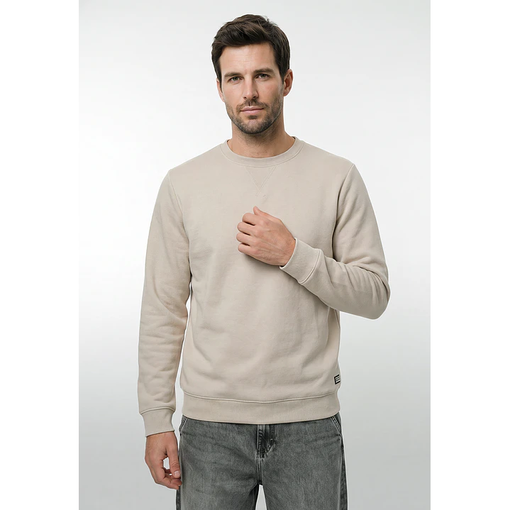 Polerón Básico Hombre Beige 1