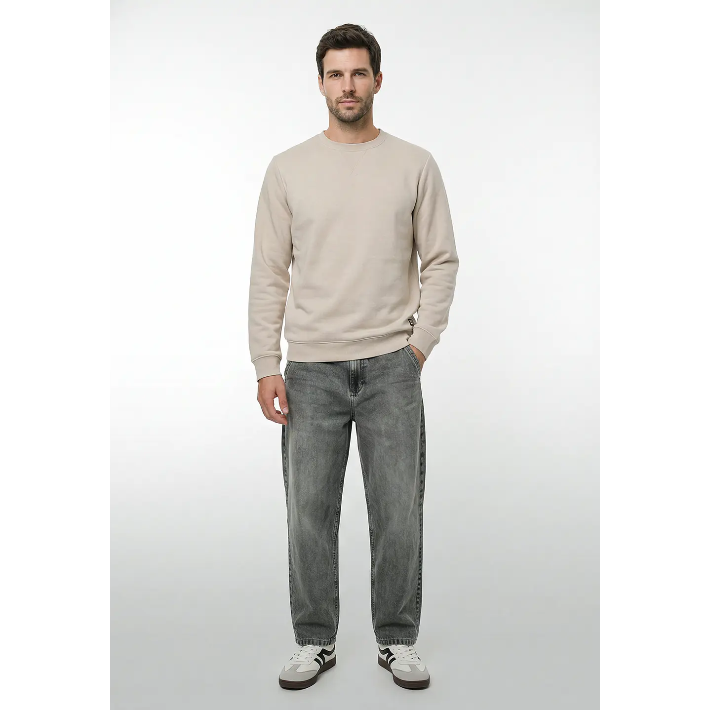 Polerón Básico Hombre Beige 4