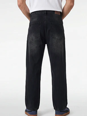 Jeans Corte Baggy Hombre Negro