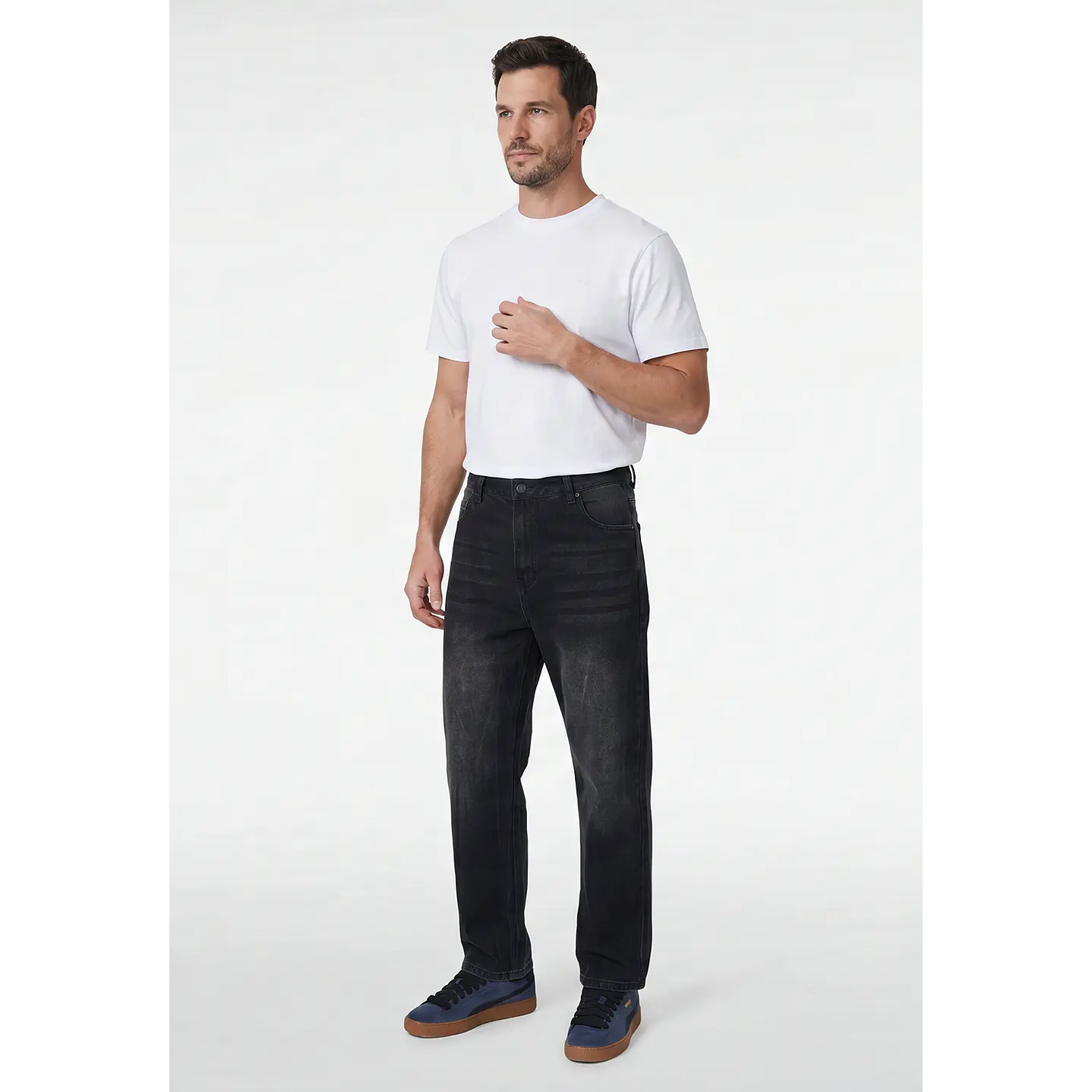 Jeans Corte Baggy Hombre Negro 3