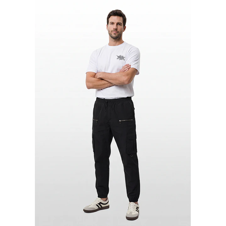 Pantalón Cargo Hombre Negro 3
