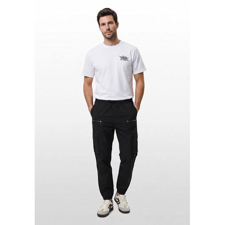 Pantalón Cargo Hombre Negro 4