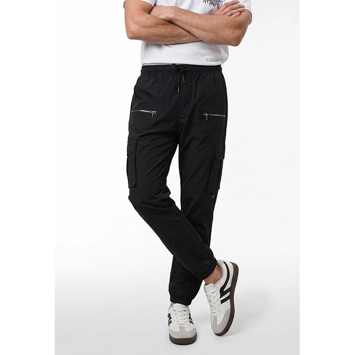Pantalón Cargo Hombre Negro 1