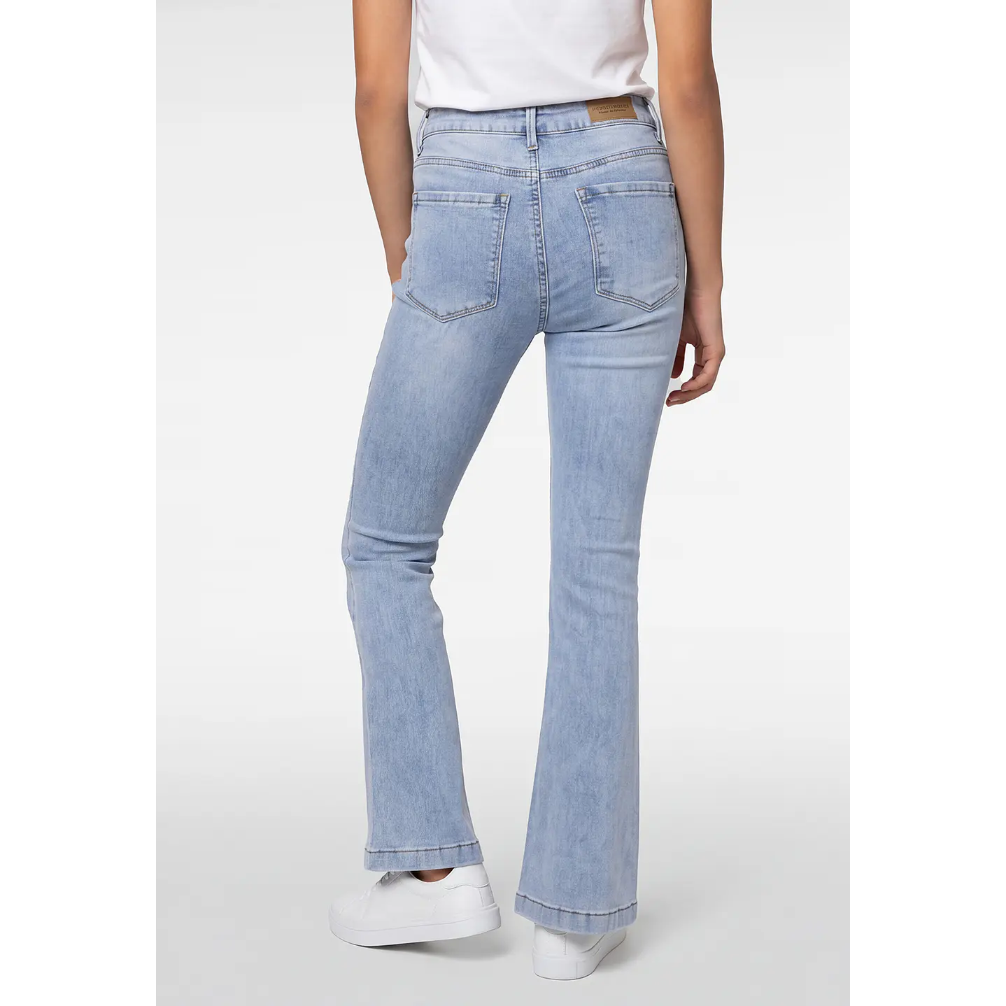 Jeans Costuras Flare Lola Azul 2