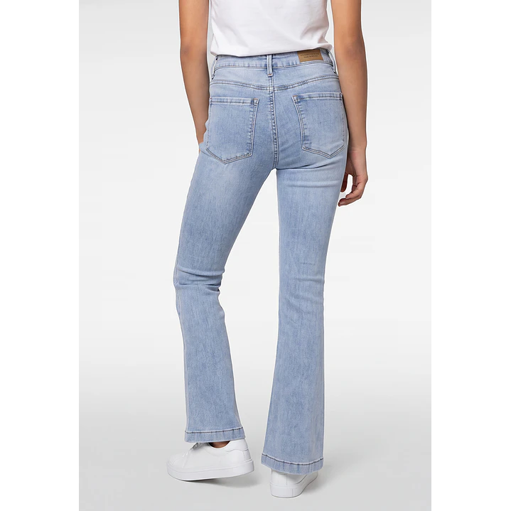 Jeans Costuras Flare Lola Azul 2