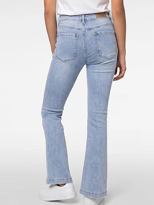 Jeans Costuras Flare Lola Azul