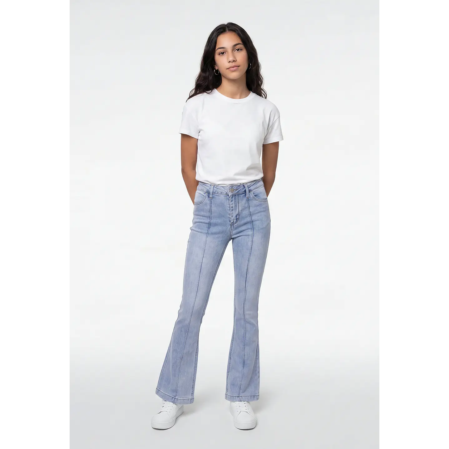 Jeans Costuras Flare Lola Azul 3