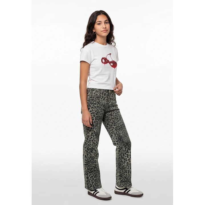 Pantalón Animal Print Flare Lola Café 4