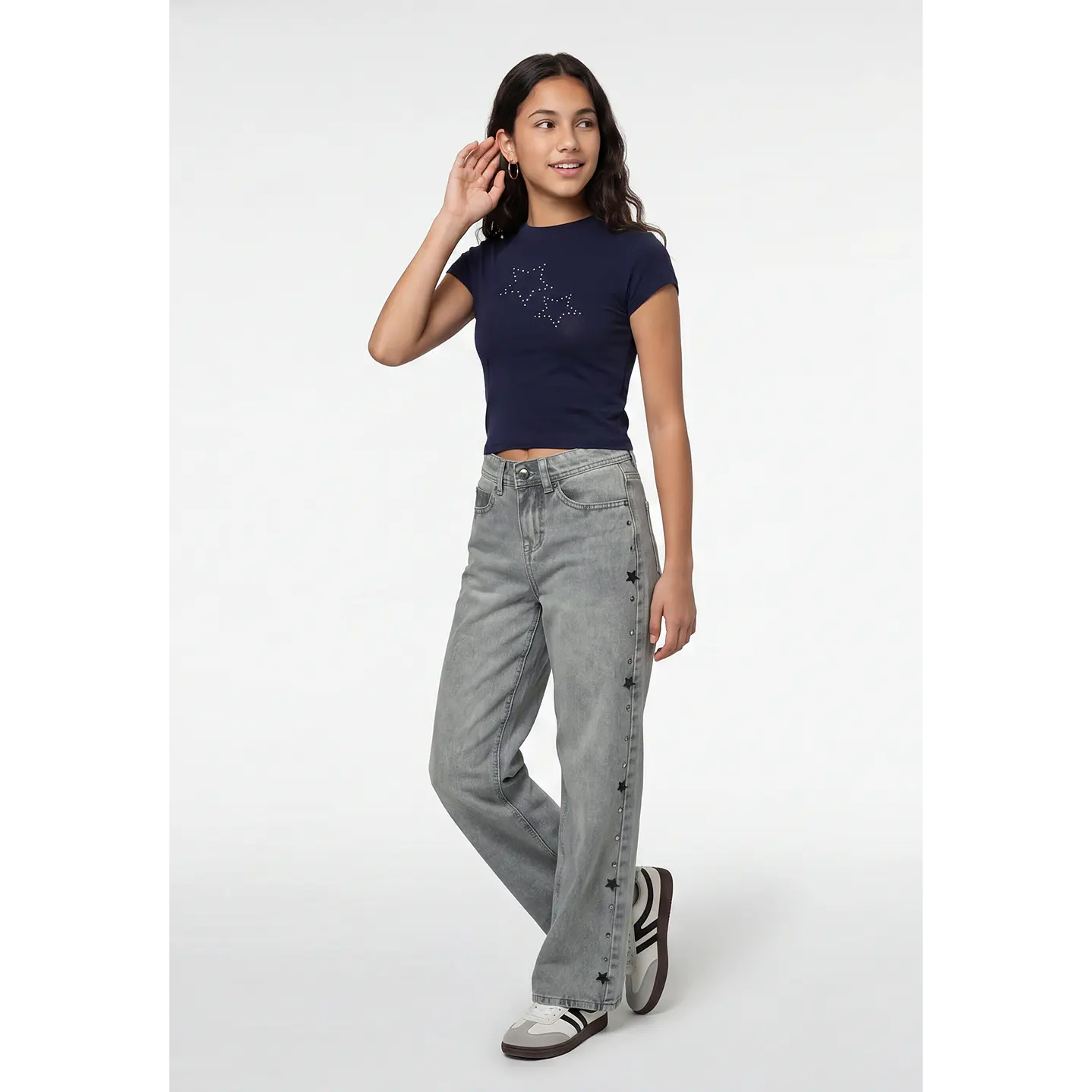 Jeans Tachas Baggy Lola Gris 3