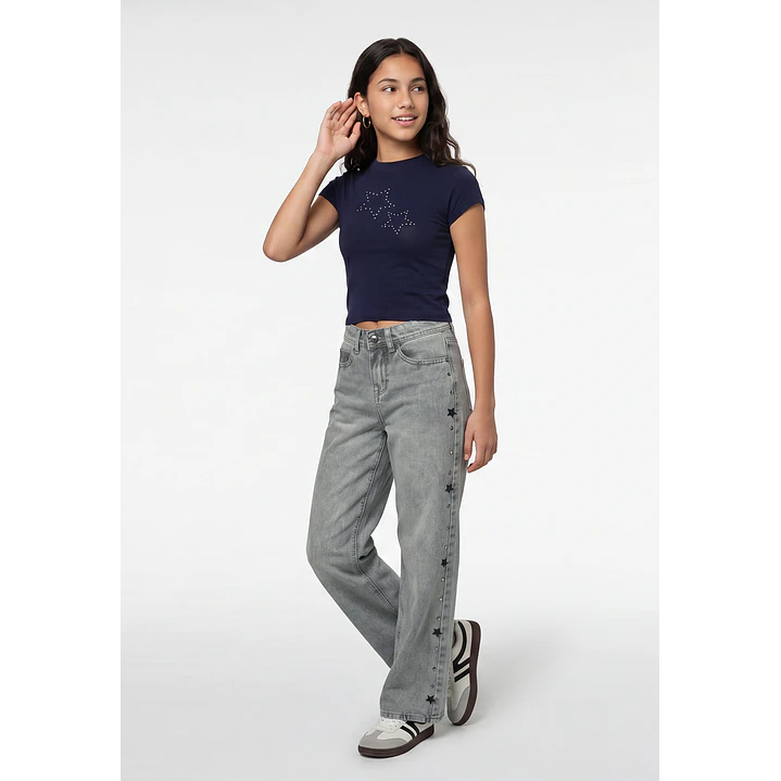 Jeans Tachas Baggy Lola Gris 3