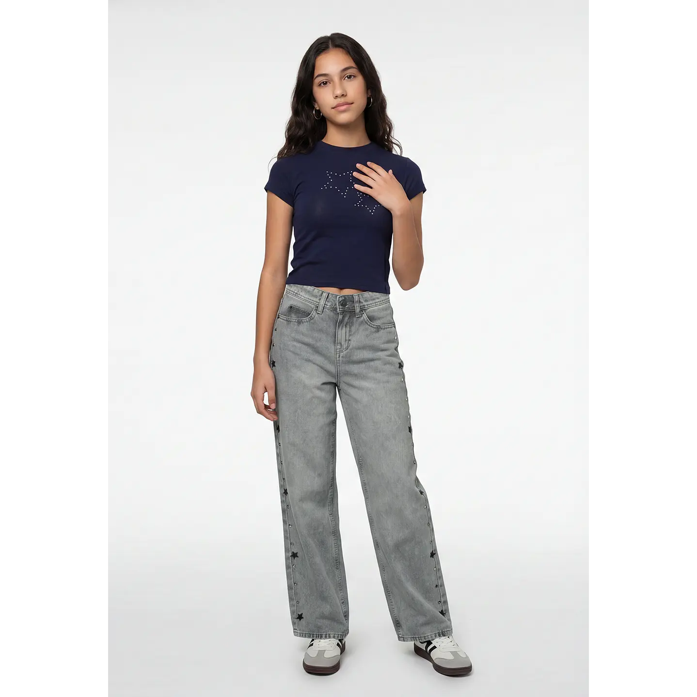 Jeans Tachas Baggy Lola Gris 4
