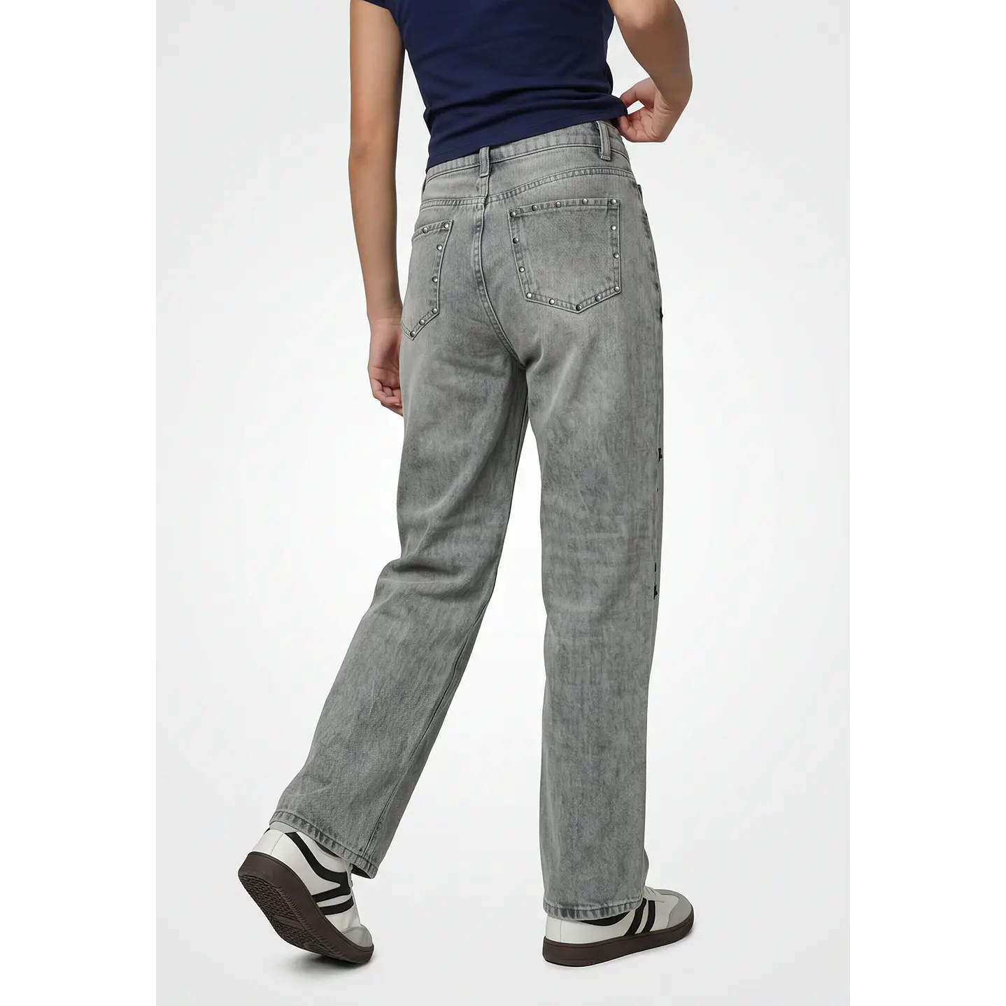 Jeans Tachas Baggy Lola Gris 2