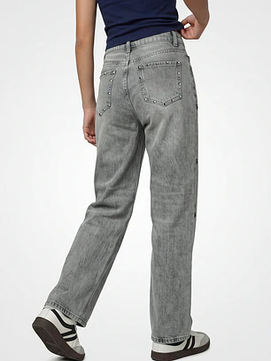 Jeans Tachas Baggy Lola Gris
