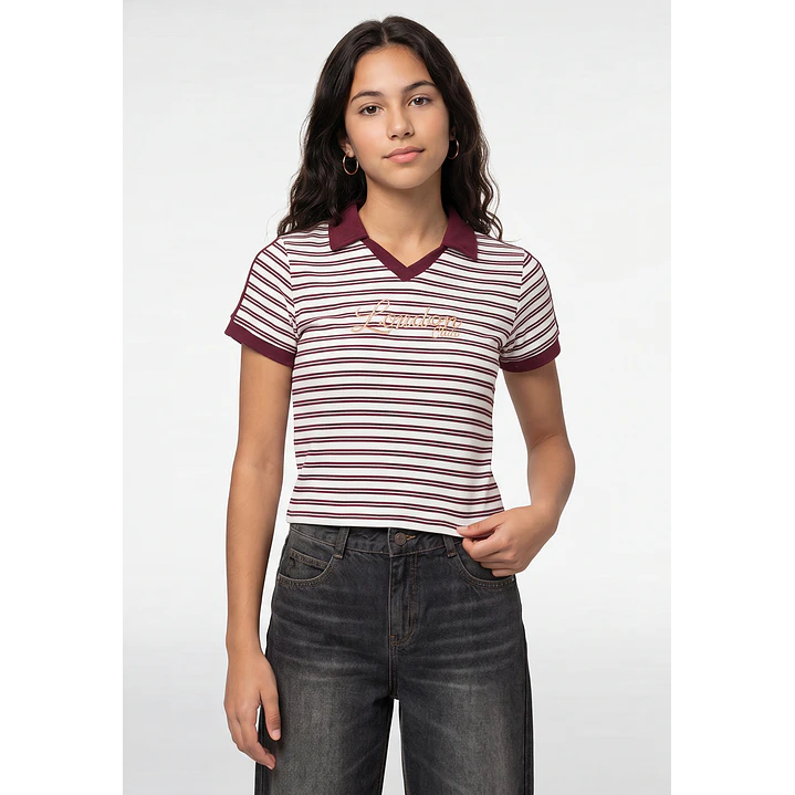 Polera Bordada Lola Burdeo 1