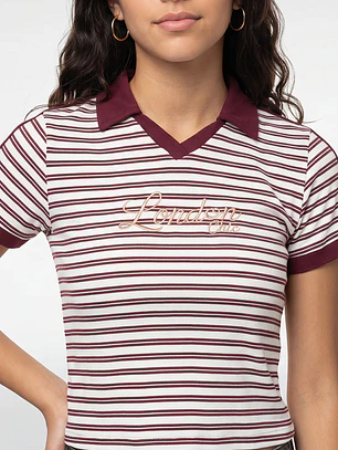 Polera Bordada Lola Burdeo