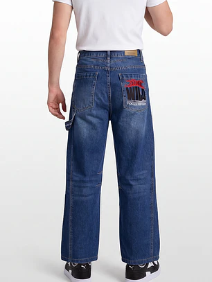 Jeans Bordado Carpintero Lolo Azul