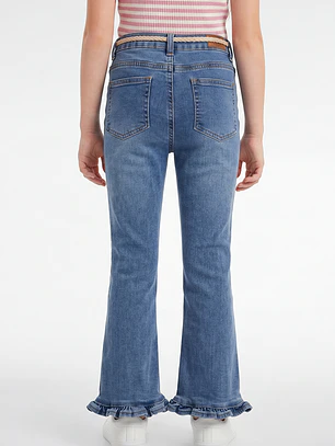 Jeans Con Basta Flare Niña Azul