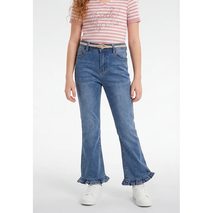 Jeans Con Basta Flare Niña Azul 1